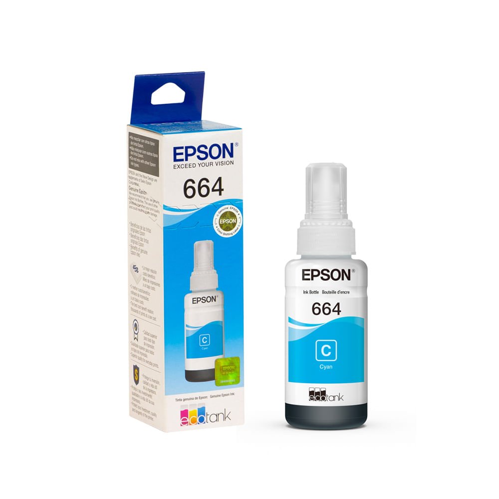Tinta Epson 664 AAA Cyan